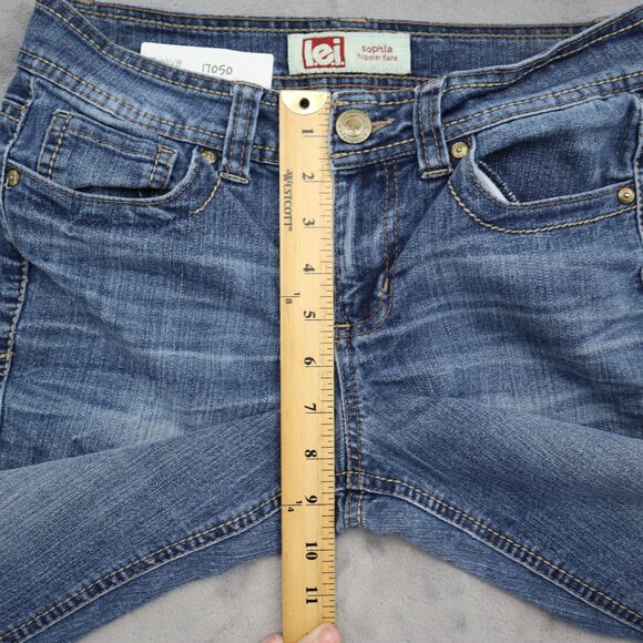 Iei Pants Womens 3 Blue Sophia Hipster Flare Mid Rise Medium Wash Denim Jeans - Picture 3 of 16